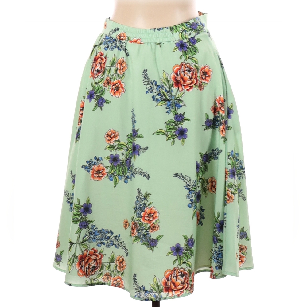 Modcloth Spring Green Floral Skirt